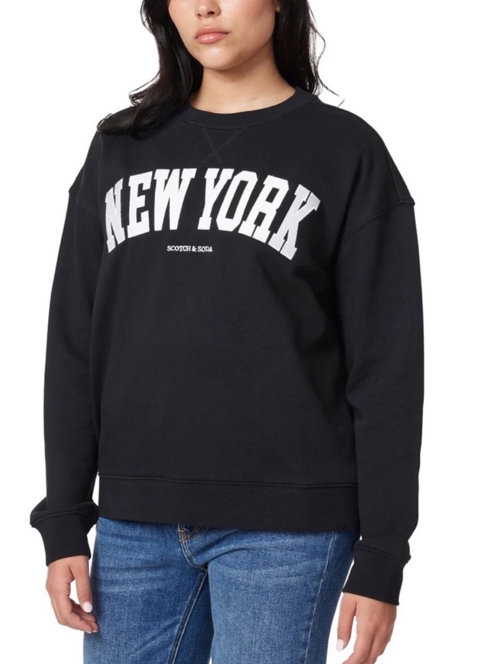 Scotch & Soda New York Black Cotton Sweatshirt Size Small